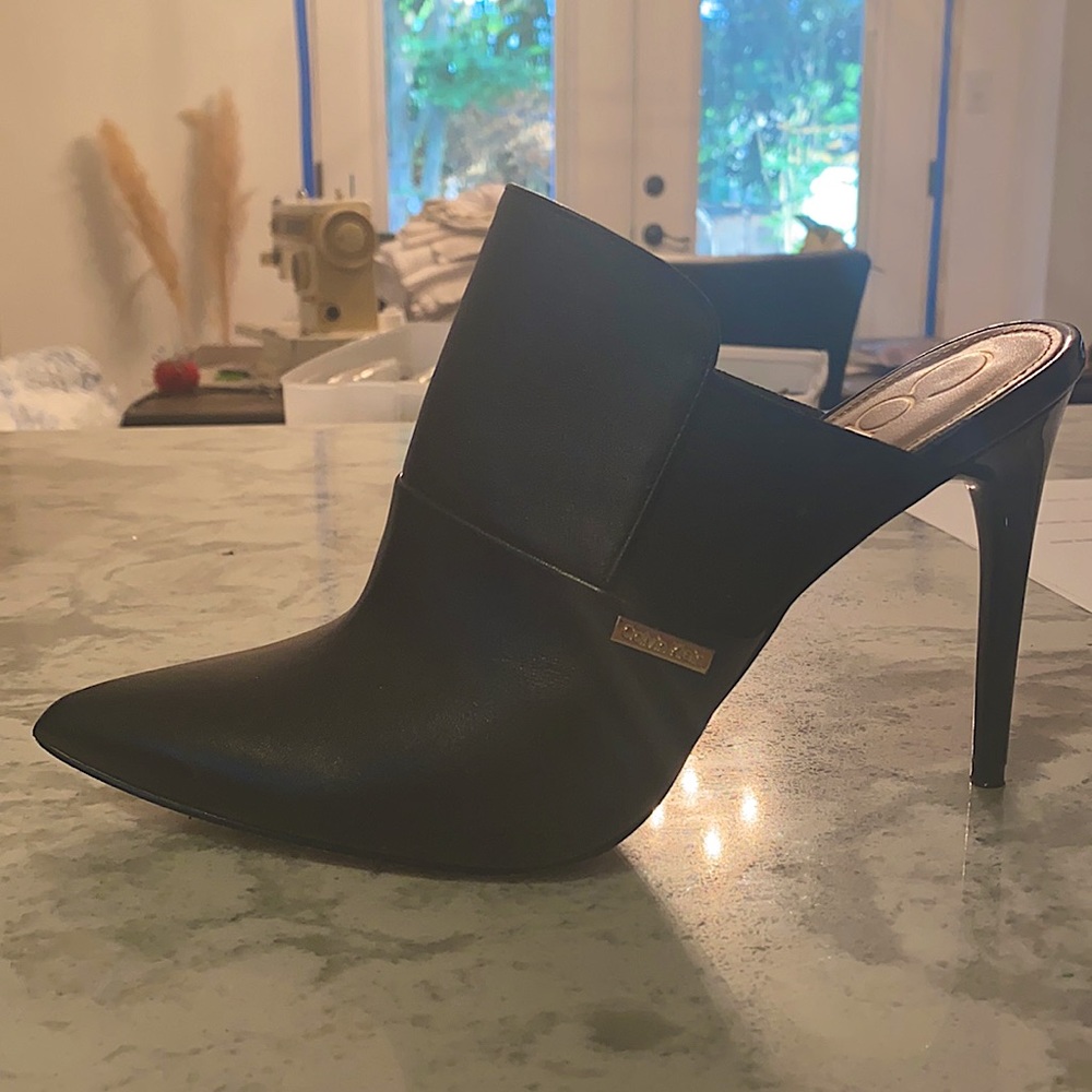 Sexy heeled mules pointy toe